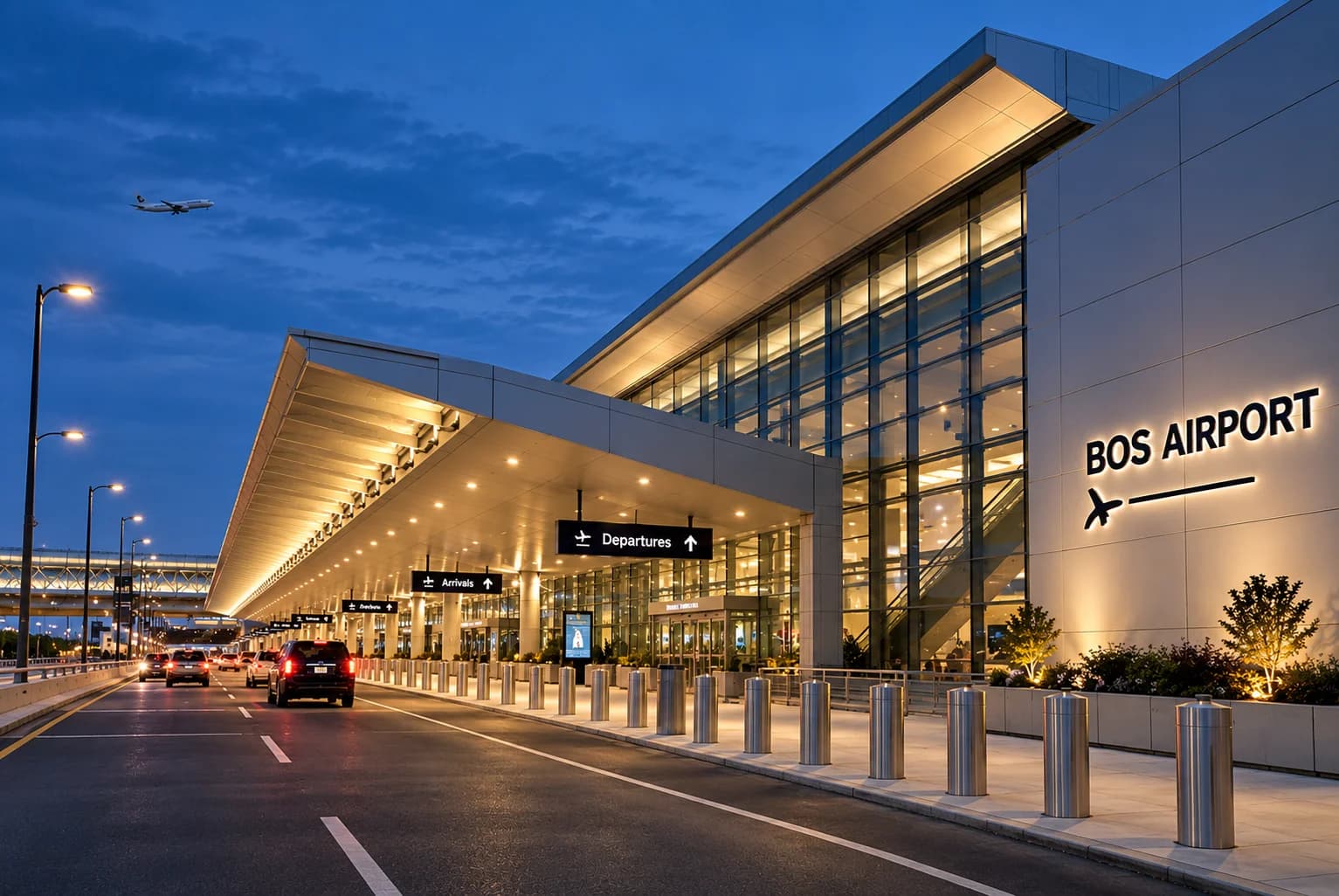Black luxury car at Boston Logan International Airport (BOS)