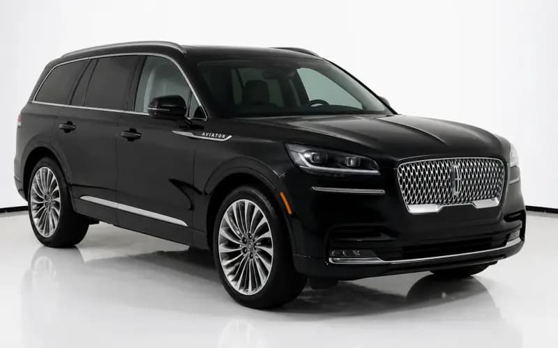 Black Lincoln Aviator mid-size SUV
