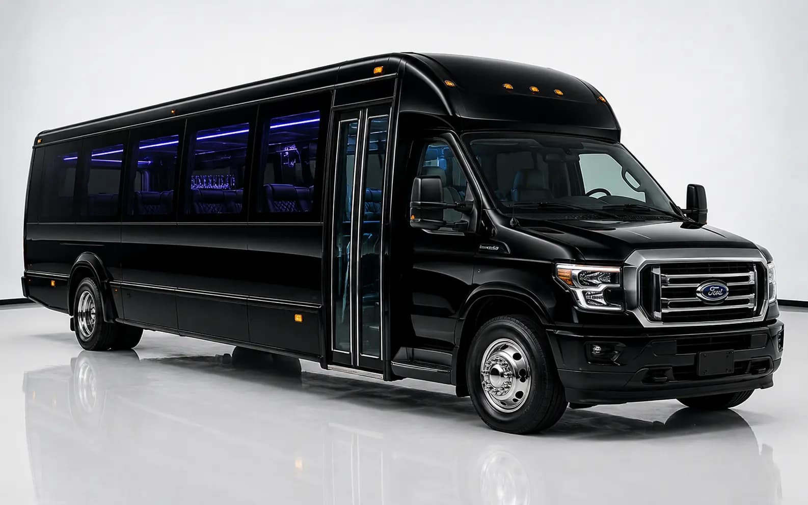 Black luxury party bus