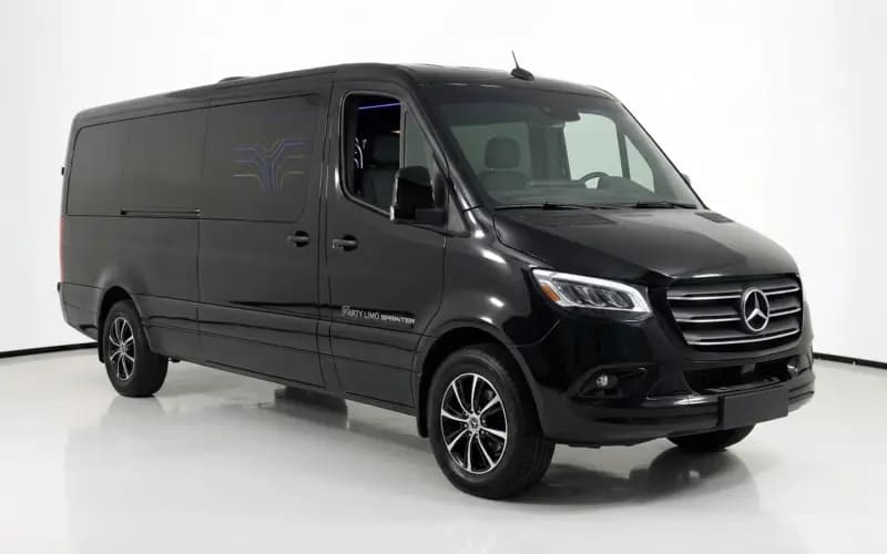 Black Mercedes sprinter van